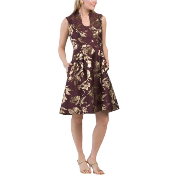 Adrianna Papell Dresses & Skirts - ADRIANNA PAPELL Sleeveless Scoop Collar Jacquard Mini Dress